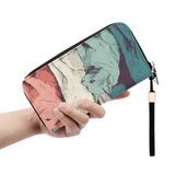 Cat Print  Leather Zipper Wristlet Wallet