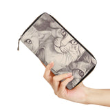 Cat Print  PU Leather Zipper Wallet