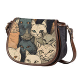Cat Print  Saddle Bag