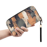 Cat Print  Leather Zipper Wristlet Wallet