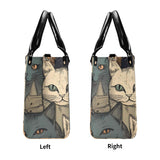 Cat Print  New Version-Luxury Women PU Leather Handbag