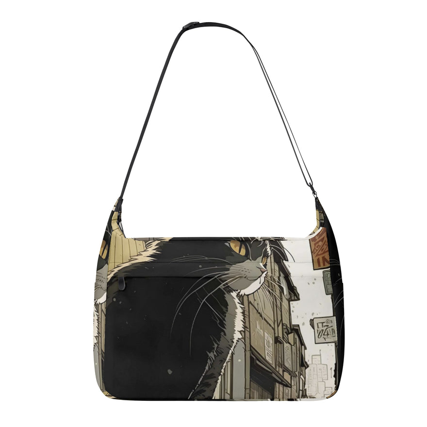 Cat Print  Journey Laptop Messenger & Shoulder Bag