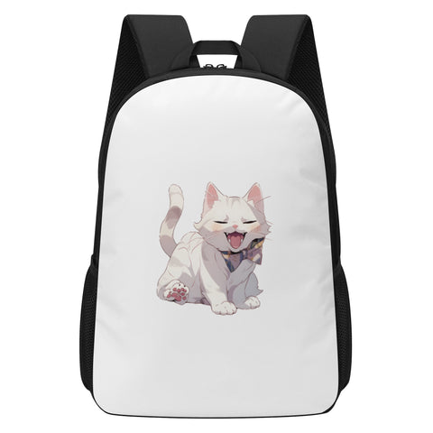 Cat Print  17 Inch School Backpack
