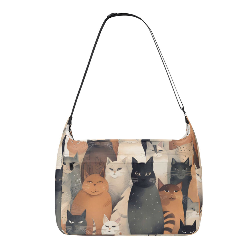 Cat Print  Journey Laptop Messenger & Shoulder Bag