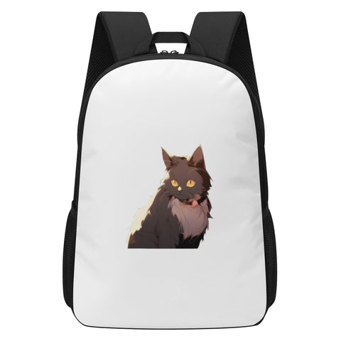 Cat Print  17 Inch School Backpack