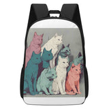 Cat Print  17 Inch School Backpack