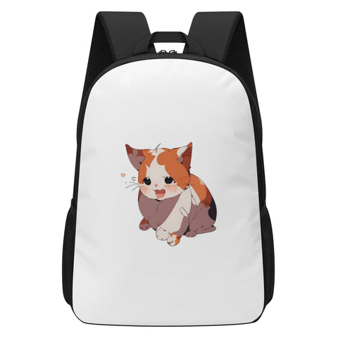 Cat Print  17 Inch School Backpack