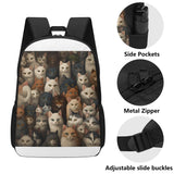 Cat Print  17 Inch School Backpack