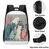 Cat Print  17 Inch School Backpack