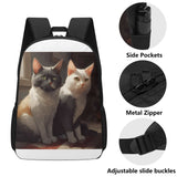 Cat Print  17 Inch School Backpack