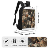 Cat Print  17 Inch School Backpack