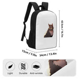 Cat Print  17 Inch School Backpack