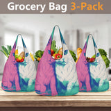 Cat Print  3 Pack of Grocery Bags