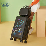 2022  cute suitcase with Cosmetic bag 20/22/24/26/28 inches girl