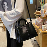 High-Capacity Zipper Splicing Handbag Shoulder Bag