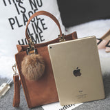 Manufacturers wholesale fur ball bag matte fashion portable shoulder bag simple small square bag retro one shoulder diagonal girl bag