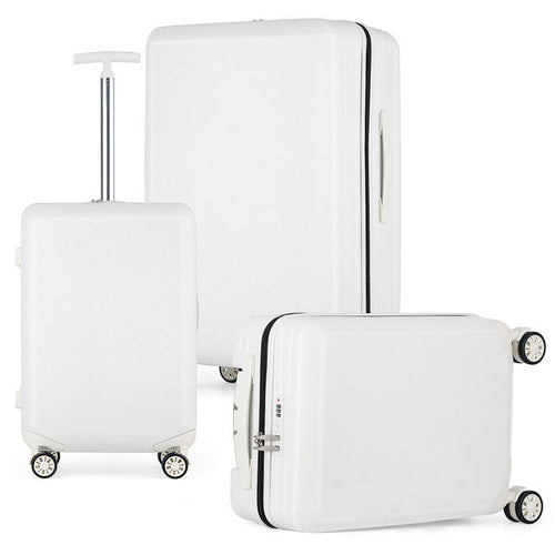 3Pcs ABS+PC Luggage Set Travel Suitcase Set Wiredrawing Trolley Case 3