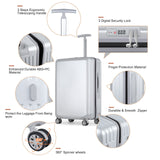 3Pcs ABS+PC Luggage Set Travel Suitcase Set Wiredrawing Trolley Case 3