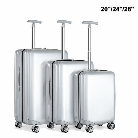 3Pcs ABS+PC Luggage Set Travel Suitcase Set Wiredrawing Trolley Case 3