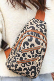 Cheetah Print Vintage Zipper Sling Bag