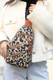Cheetah Print Vintage Zipper Sling Bag