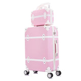 Carrylove women spinner abs retro luggage 20"22"24"26" trolley bag