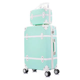 Carrylove women spinner abs retro luggage 20"22"24"26" trolley bag