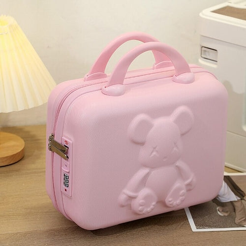 Cartoon Bear Mini Portable Carrying Suitcase Waterproof 14 Inch Gift