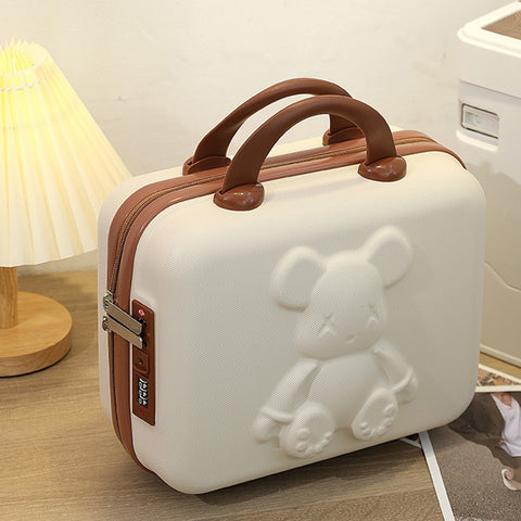 Cartoon Bear Mini Portable Carrying Suitcase Waterproof 14 Inch Gift