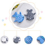 Cute Blue Small Whales Coin Purse Plush Zipper Coin Wallet Shark Shape