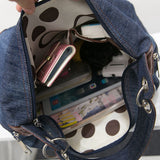 Cyflymder Women Denim Tote Bag Casual Canvas Jean Large Capacity Top Handle Bag One Shoulder Bags