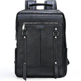 JEEP BULUO Trend Casual Laptop Bags High Capacity Feature Backpack Computer New Men&#39;s Bag Travel Split Leather Bags For Man