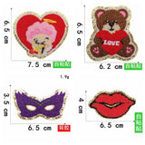 Ironing On Panda Love Patch Towel Embroidery Patches For Clothes DIY