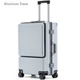 KANGSHILU Aluminum Frame 20 Inches Travel Suitcases Universal Wheel