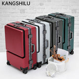 KANGSHILU Aluminum Frame 20 Inches Travel Suitcases Universal Wheel