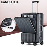 KANGSHILU Aluminum Frame 20 Inches Travel Suitcases Universal Wheel