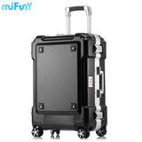 Mifuny Aluminum Frame Trolley Case With Cup Holder Male Travel