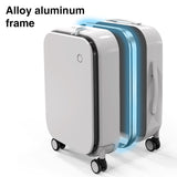 Mixi Patent Design Aluminum Frame Suitcase Carry On Rolling Luggage