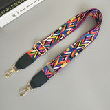 Narrow Shoulder Strap Adjustable Women's Bag Belts with Ethnic Color