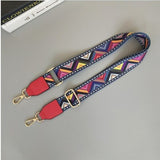 Narrow Shoulder Strap Adjustable Women's Bag Belts with Ethnic Color
