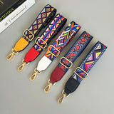 Narrow Shoulder Strap Adjustable Women's Bag Belts with Ethnic Color
