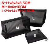 New Mesh Transparent Cosmetic Bags Small Large Clear Black Makeup Bag
