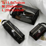 New Mesh Transparent Cosmetic Bags Small Large Clear Black Makeup Bag