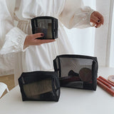 New Mesh Transparent Cosmetic Bags Small Large Clear Black Makeup Bag