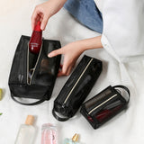 New Mesh Transparent Cosmetic Bags Small Large Clear Black Makeup Bag