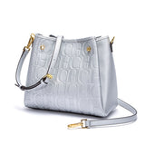 New Pu Bucket Bag Fashion Stitching Wild Messenger Brand Women's