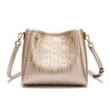 New Pu Bucket Bag Fashion Stitching Wild Messenger Brand Women's