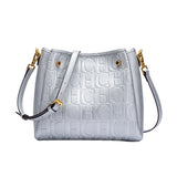 New Pu Bucket Bag Fashion Stitching Wild Messenger Brand Women's