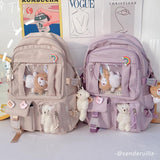 INS wind big capacity high school students bag female Korean version of the original ULZZANG cartoon shoulder bag junior high school backpack