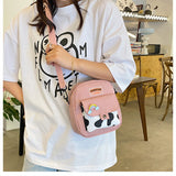 Cute cartoon nylon parcel children's chest bag light tide to take out the front box fashion student backpack Messenger bag